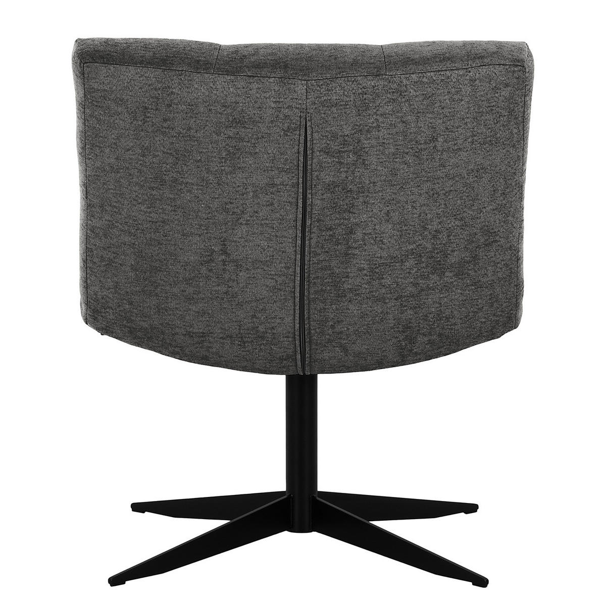 SESSEL - Schwarz/Grau, Textil/Metall (67/82/74cm) - home24