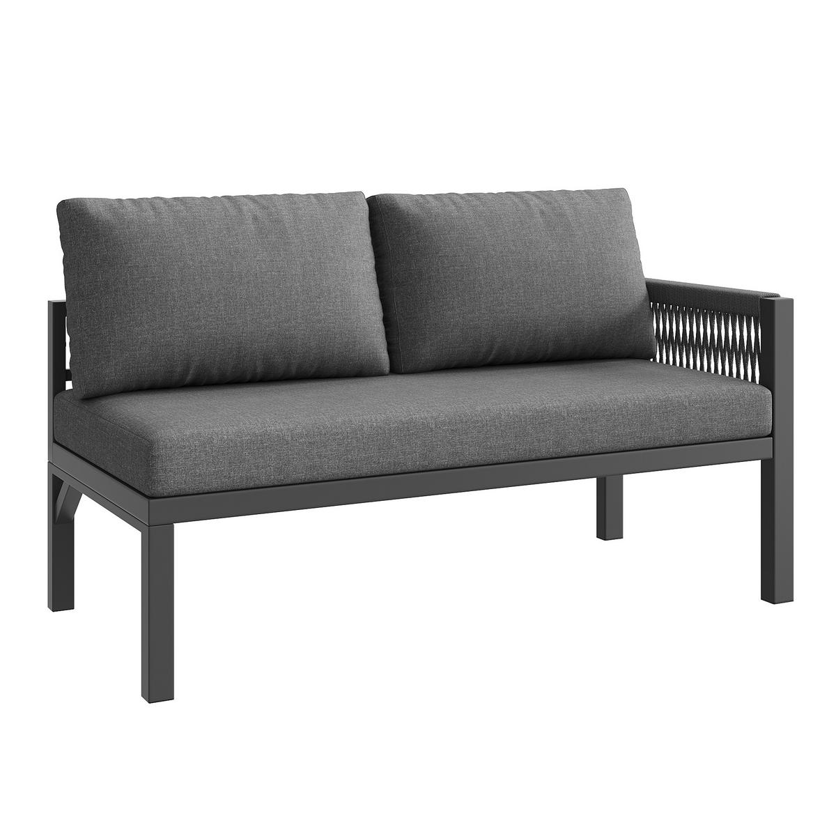 GARTEN-SOFA 6-Sitzer Grau - Grau, Metall - ComfortXL