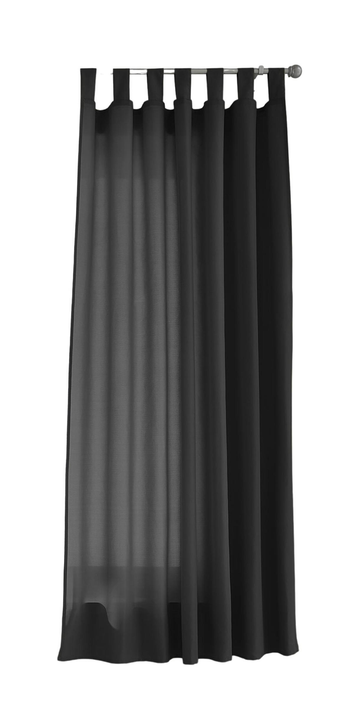 VORHANG POTSDAM HxB 175x140 cm Schwarz - Schwarz, Textil (140/175cm) - Gardinenbox