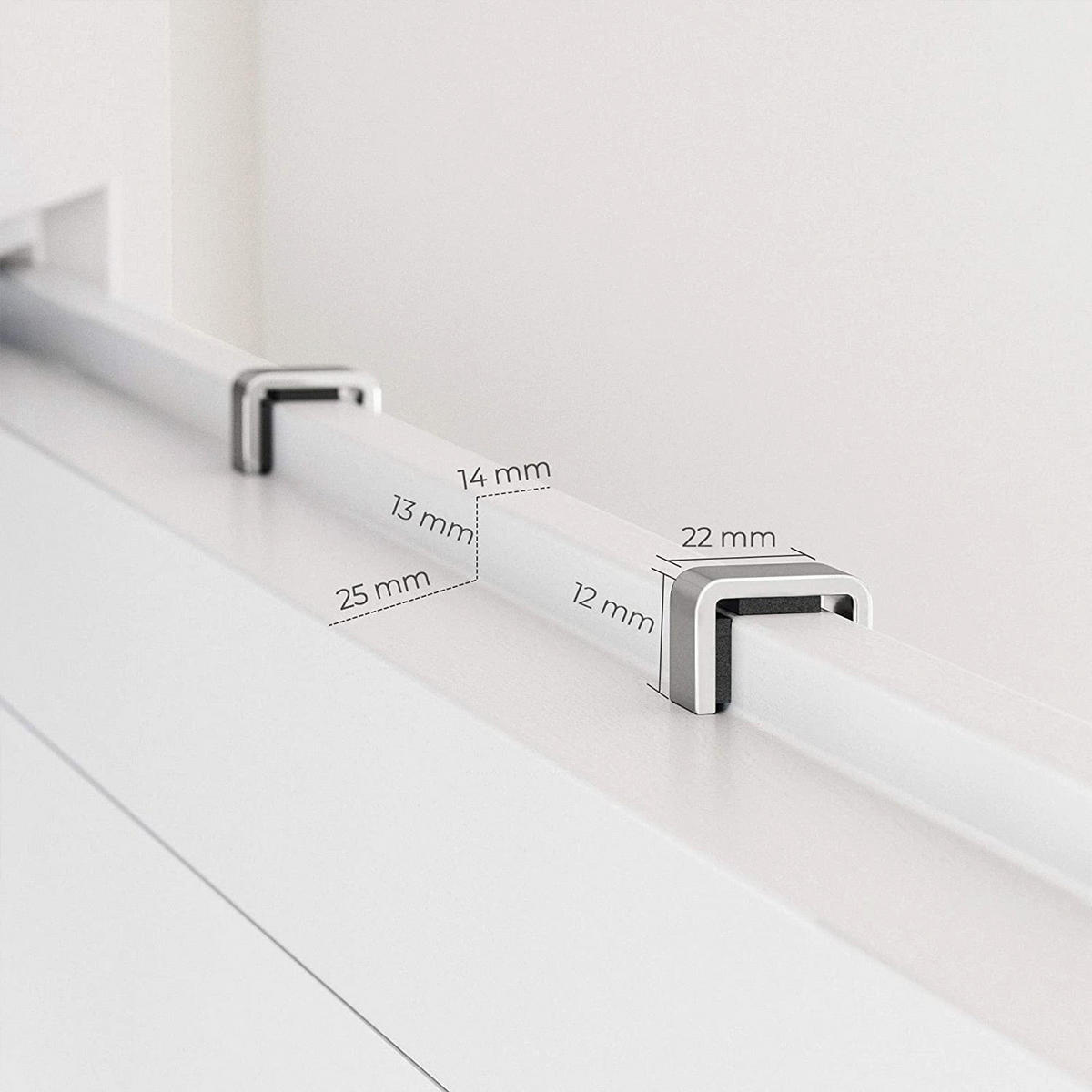 TÜRHAKEN FÜR SCHMUCKSCHRANK 2ER-SET - Silberfarben, Metall (2.2/1.2cm) - Hansiro