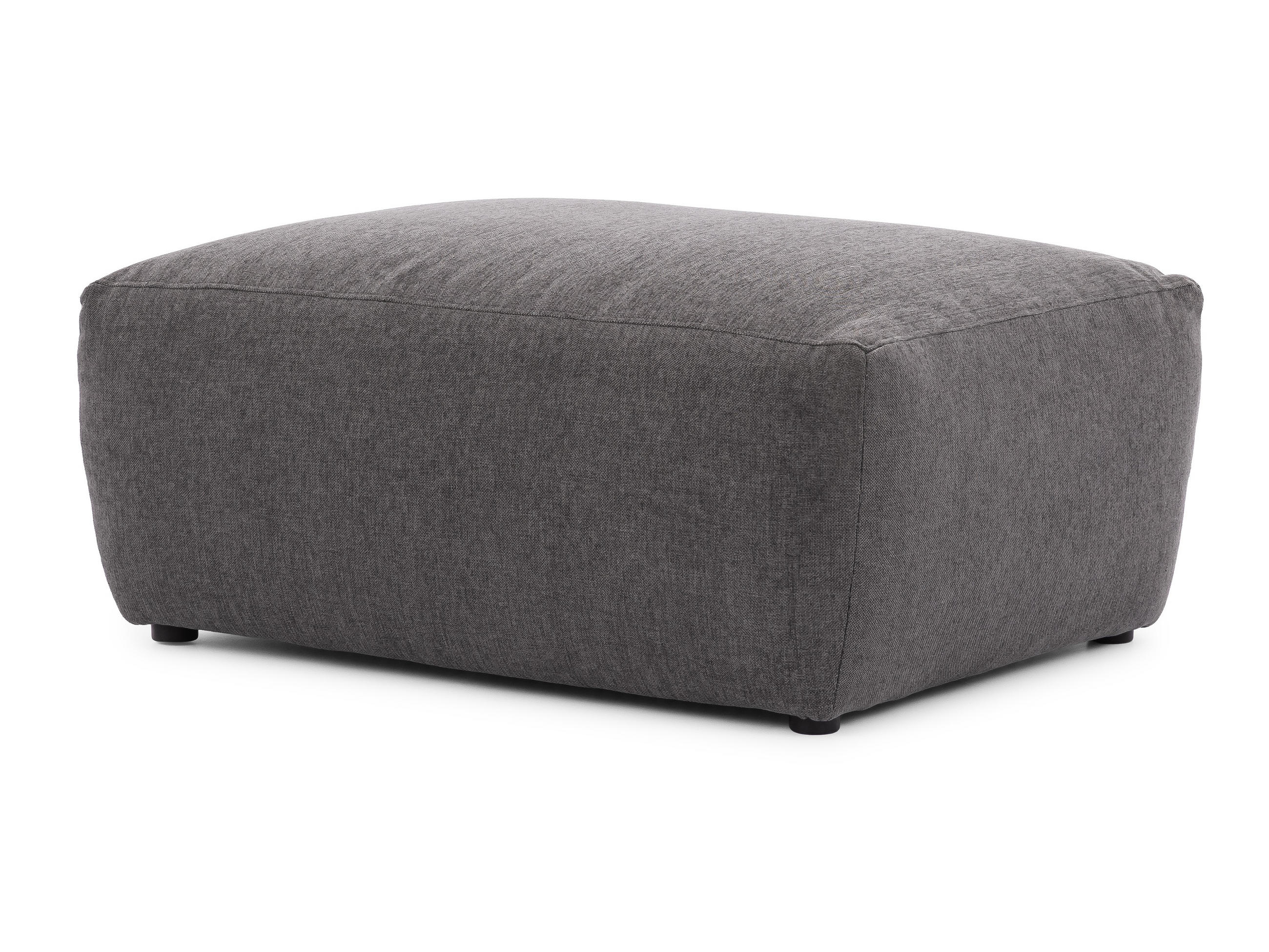HOCKER Lennon aus Graphit Strukturstoff mit vielseitiger Nutzung - Graphitfarben/Schwarz, Holz/Kunststoff (102/42/76cm) - S-Style