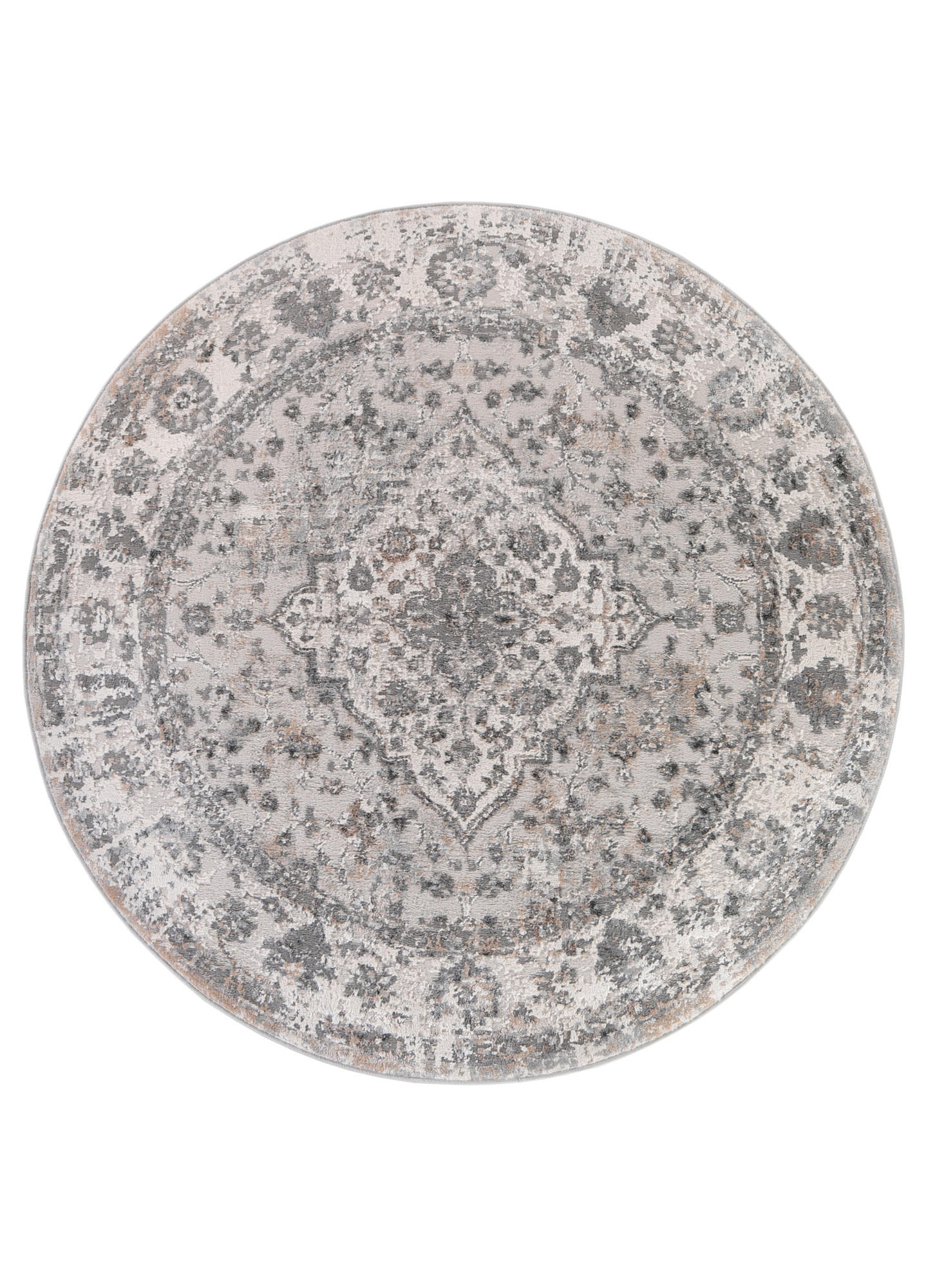 TEPPICH VALLEY Grau Rund 240/240 cm - Grau, Textil (240/240cm) - Tapiso