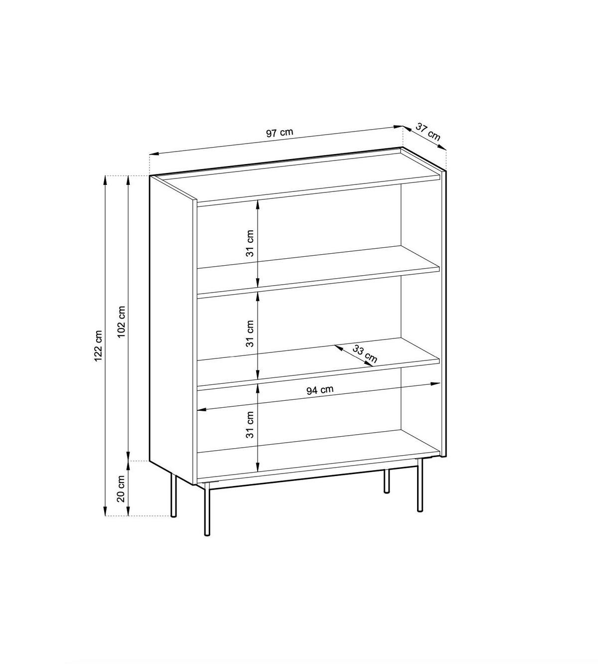 SIDEBOARD COLOR Rot 97x37x122 cm - Rot, Holzwerkstoff (97/122/37cm) - FURNLUX