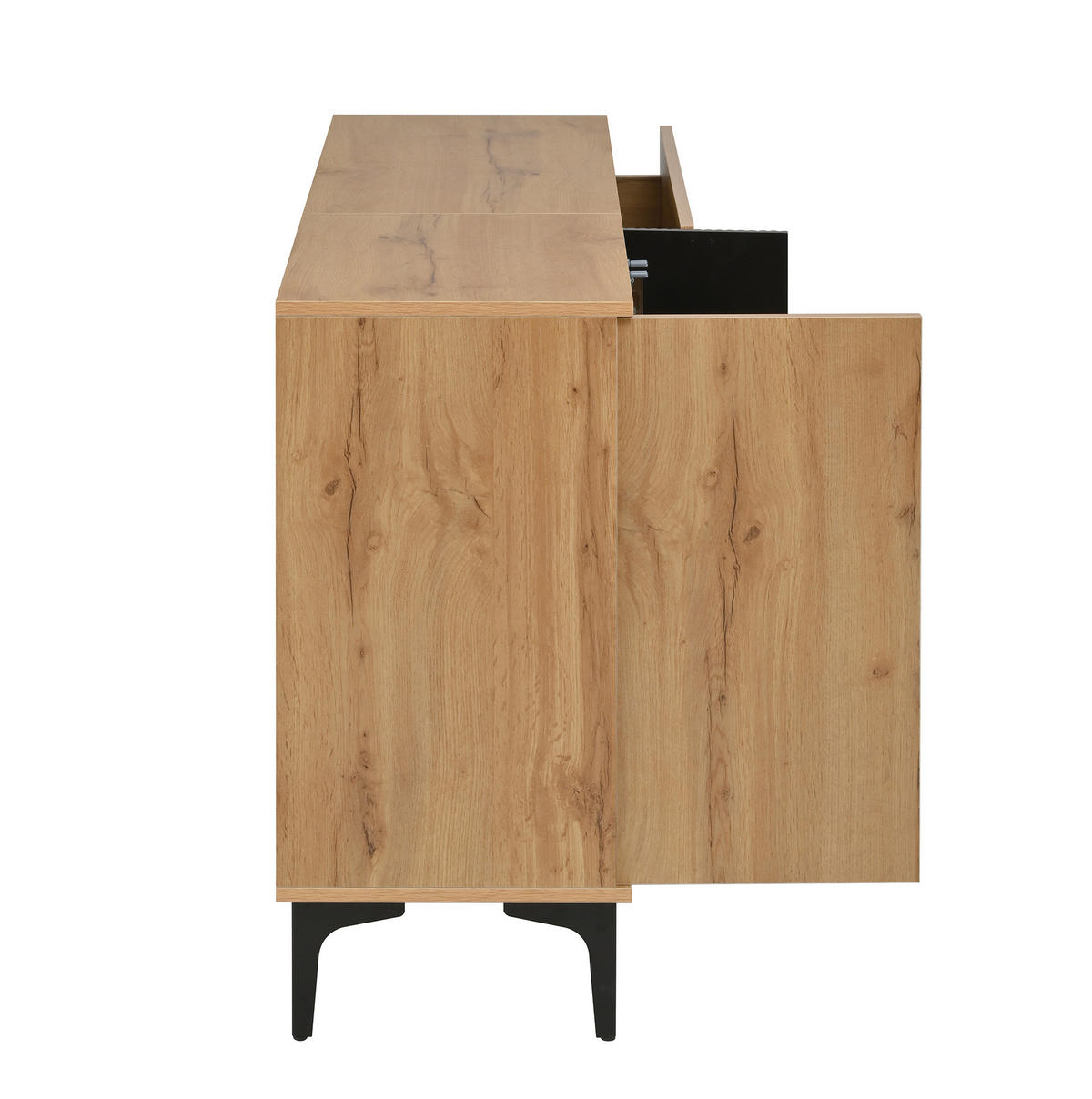 KOMMODE aus Spanplatte 120x35x76cm in Natur mit Schubladen - Naturfarben, Holzwerkstoff (120/76/35cm) - Modfu