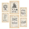 POSTER Set Mit 6 Plakaten Mit Zug Patenten Im Vintage Stil A3 & A4 Rahmen Aus Hellem Holz - Beige, Papier (29/3cm) - Nacnic
