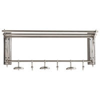 WANDGARDEROBE mit 6 Haken und Hutständer - 66/26/29 cm - Silberfarben, Metall (26/29/66cm) - Signature