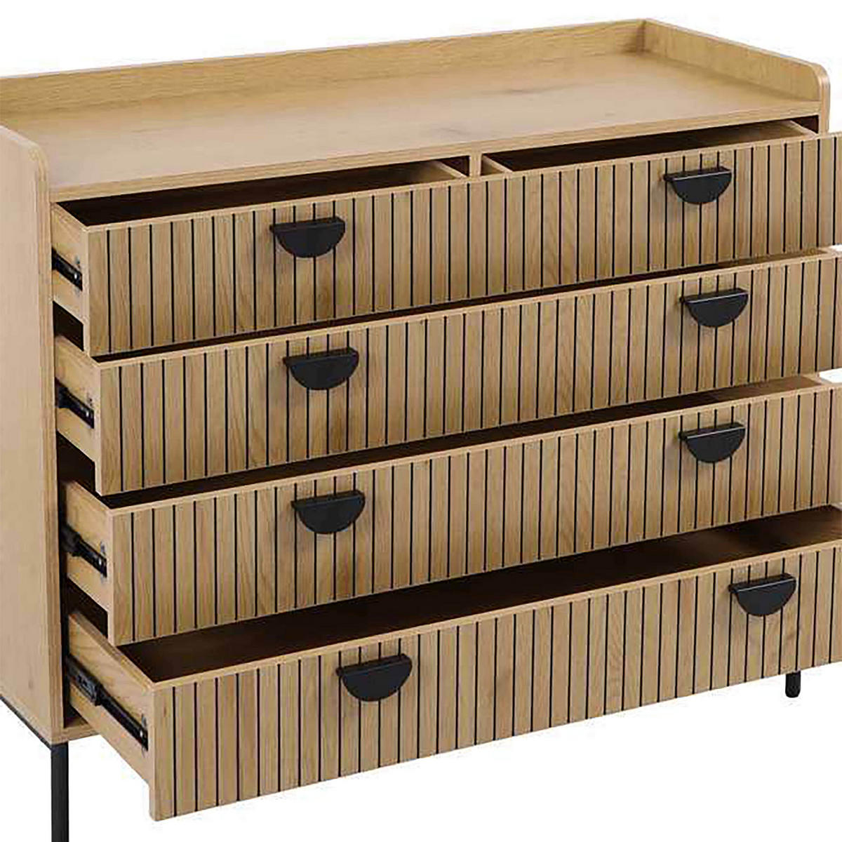 KOMMODE, Beigefarbe - Beige, Holz/Holzwerkstoff (400/80/40cm) - Oviala