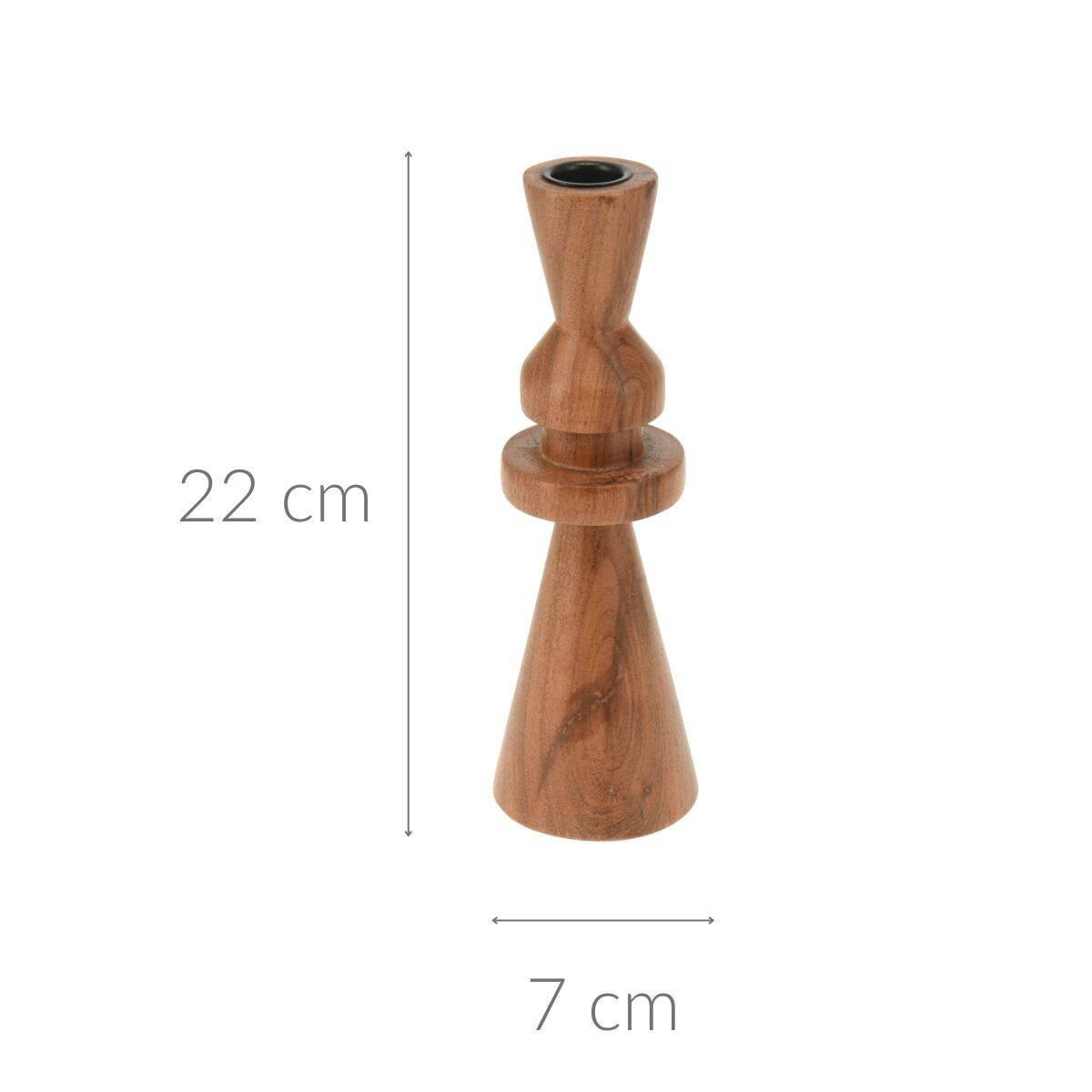 KERZENHALTER Akazie 22 cm - Braun, Holz (7/22/7cm) - Home Styling Collection