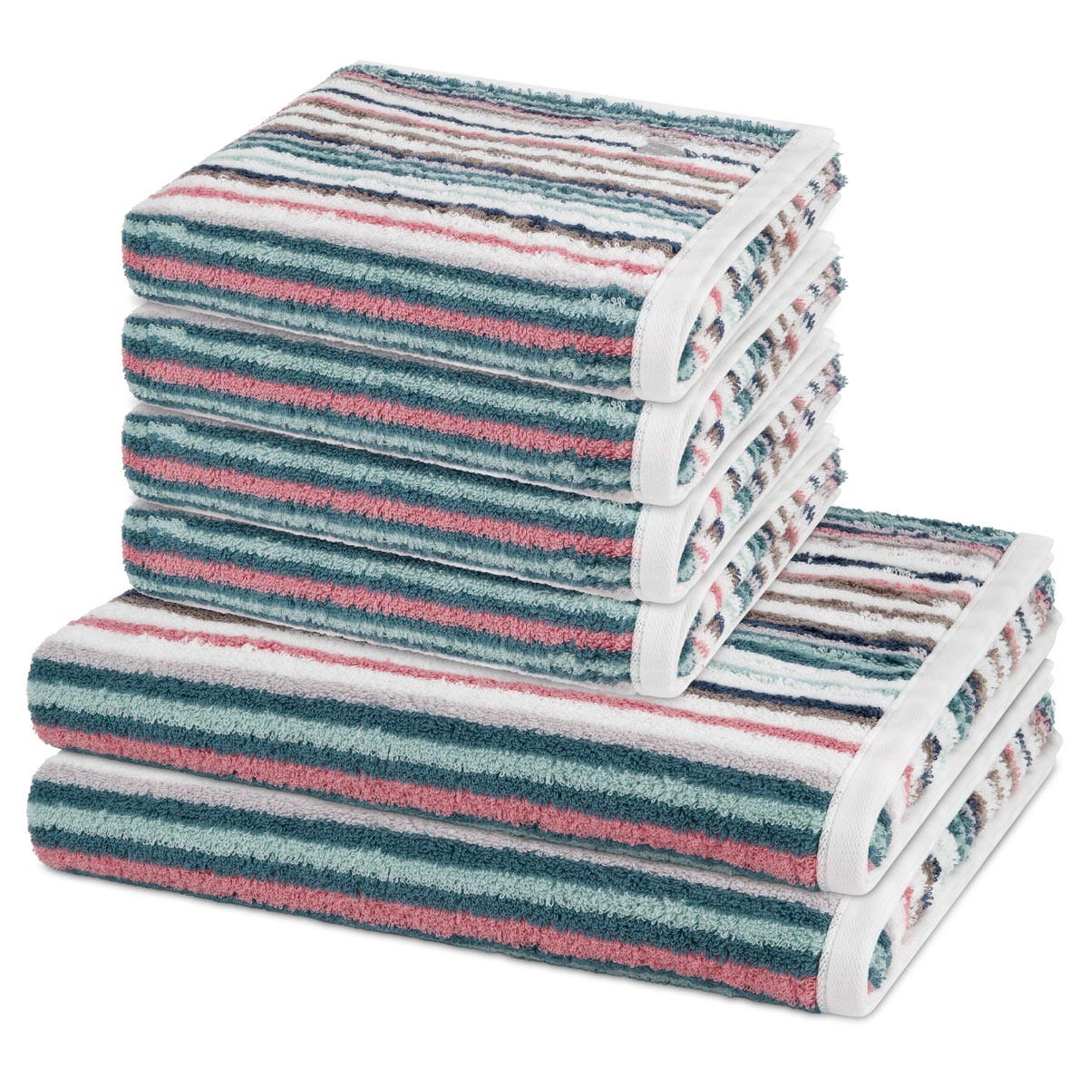 FROTTIERSET Vita 6-teilig - Dunkelgrün, Textil (50/100cm) - Ross