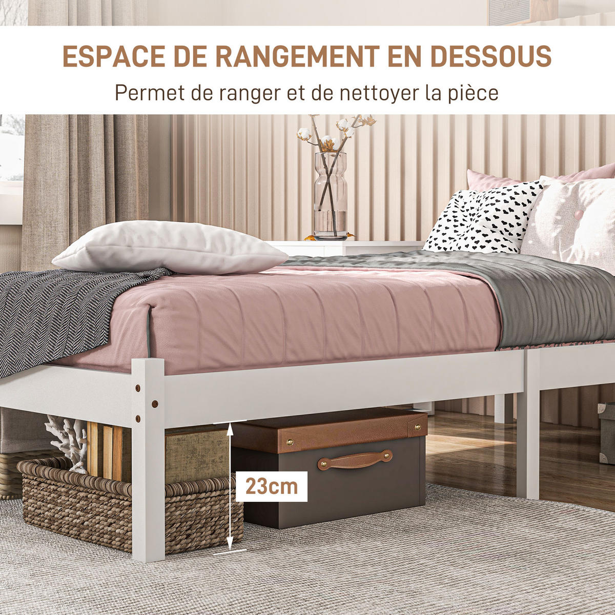 BETT 90/190 cm DE-14563 mit Kopfteil und Lattenrost Naturholz - Weiß, Holzwerkstoff (90/190cm) - ComfortXL