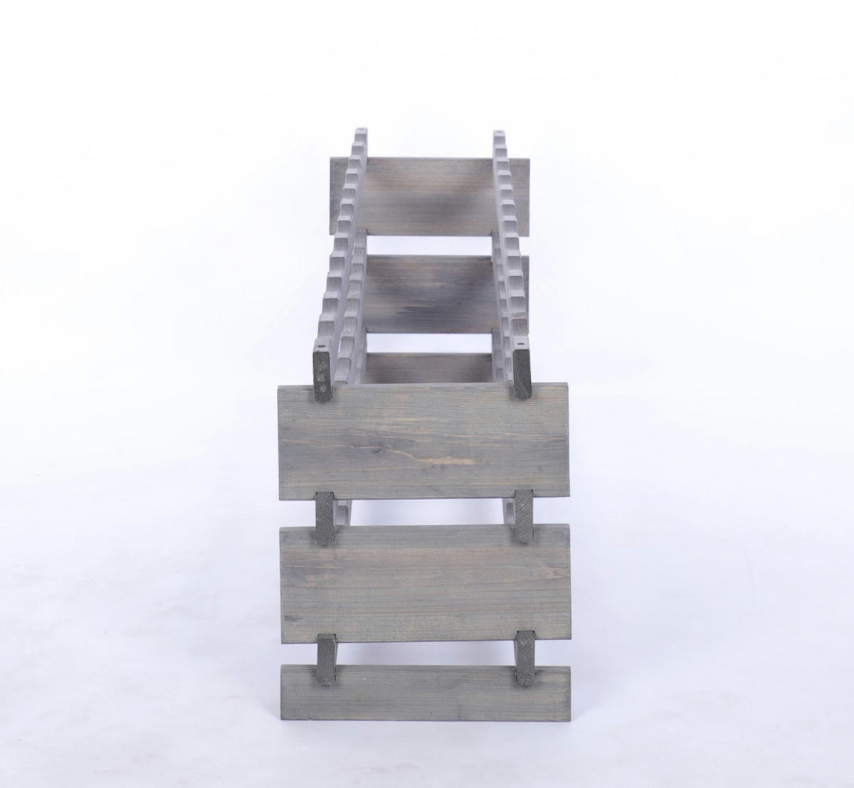 WEINREGAL VINOTECA FLEX PRO HxBxT 37x123x28cm 36 Flaschen auf 3 Ebenen Grau - Grau, Holz (123/37/28cm) - PROREGAL