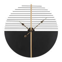 WANDUHR Glam Stick, schwarz und goldfarben, Eisen, 60 x 4,5 x 60 cm - Goldfarben/Schwarz, Metall (60/60/4.5cm) - Mauro Ferretti