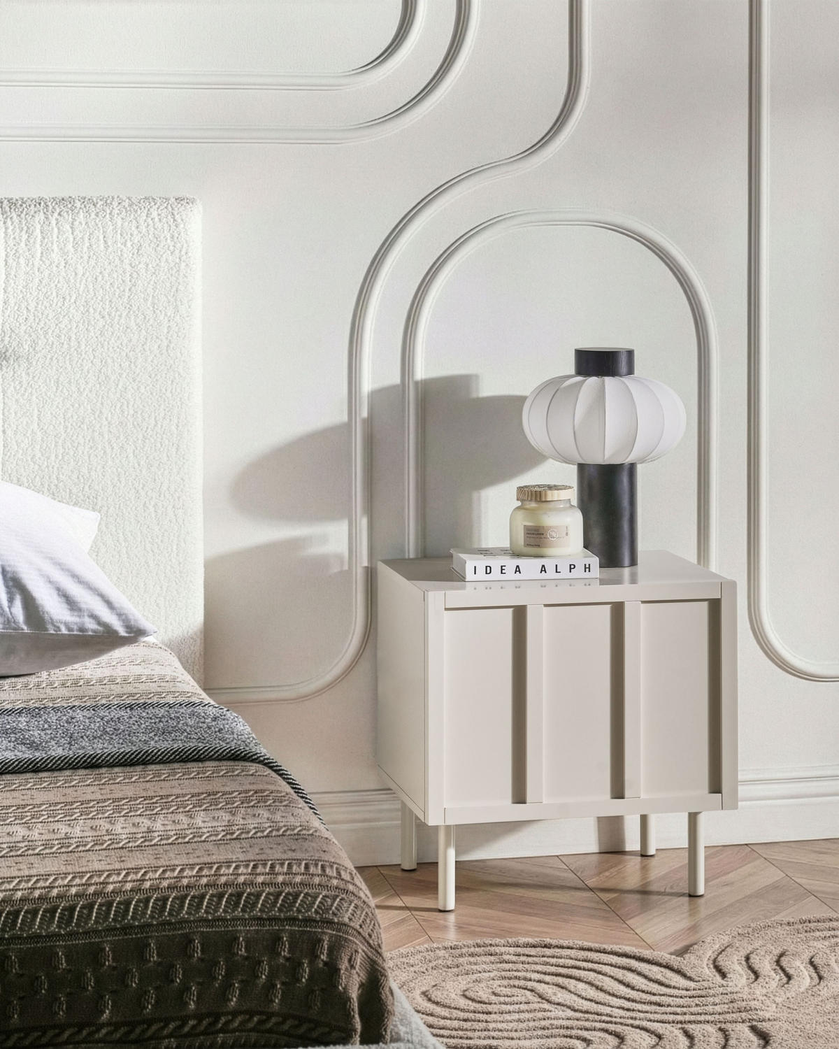 NACHTTISCH Hellbeige Clunes - Beige, Holzwerkstoff (40/50/50cm) - Beliani