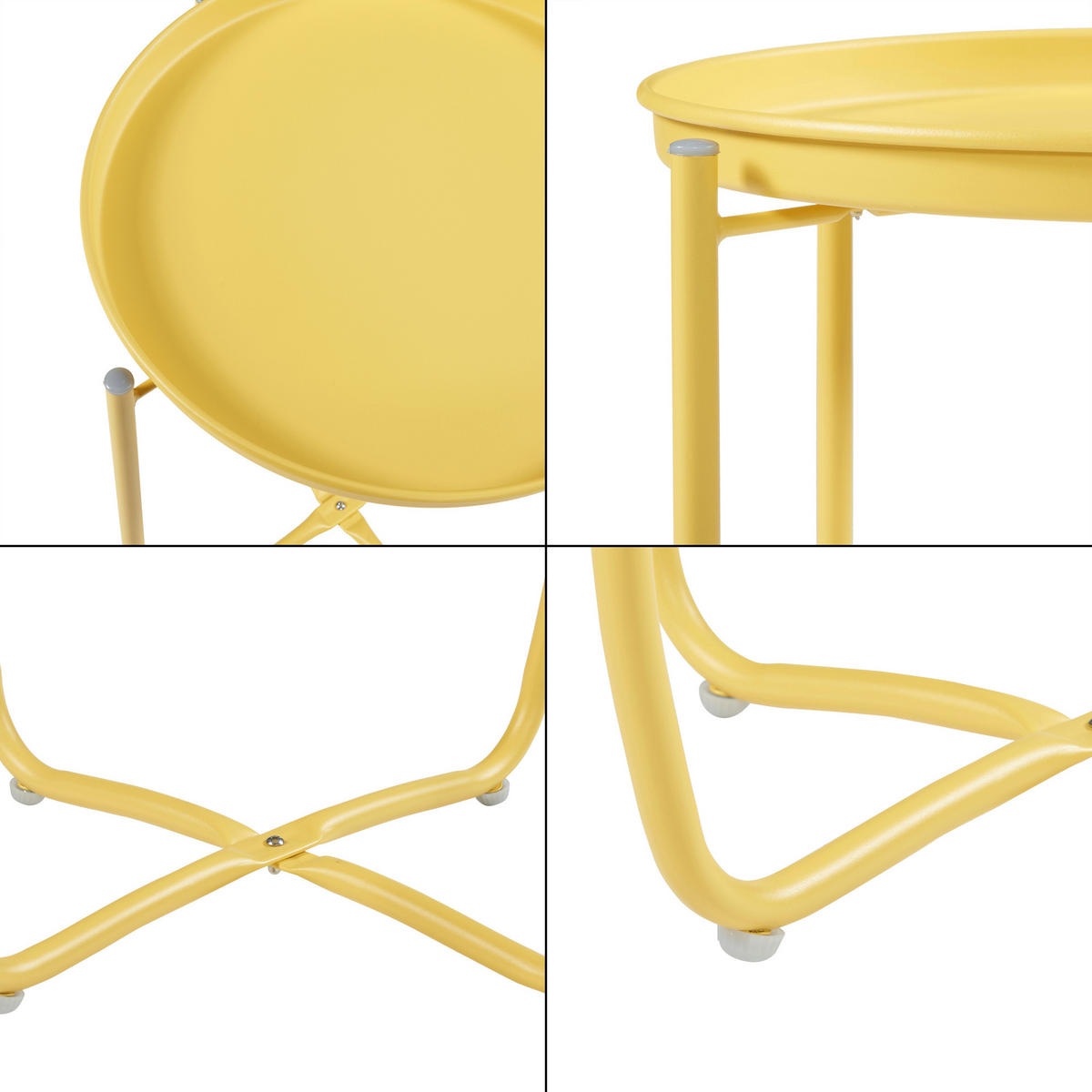 TABLETTTISCH Sandefjord - Gelb, Metall (40/40/53cm) - [en.casa]