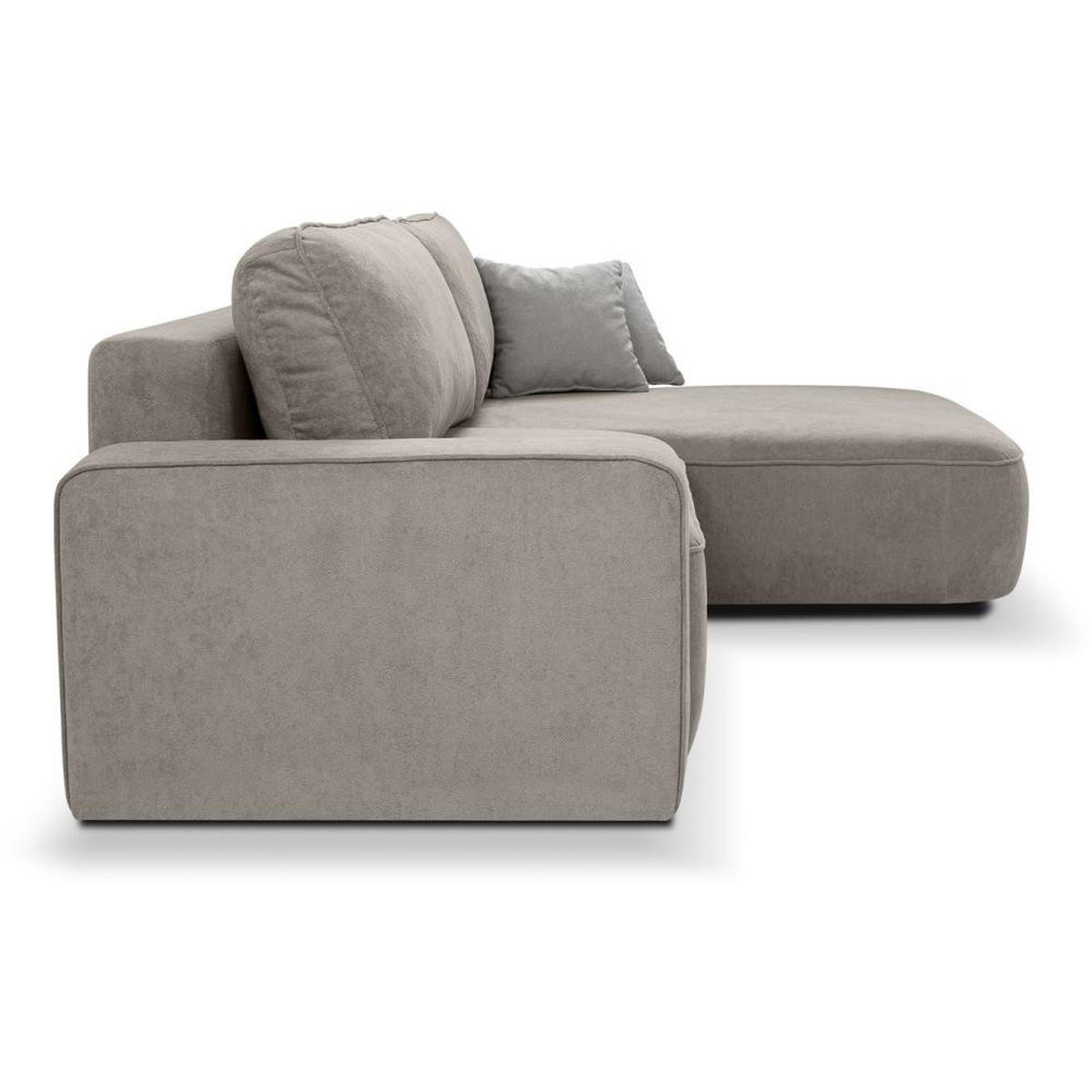ECKSCHLAFSOFA Torre cappuccino velours rechts - Cappuccino, Textil (258/171cm) - Beautysofa