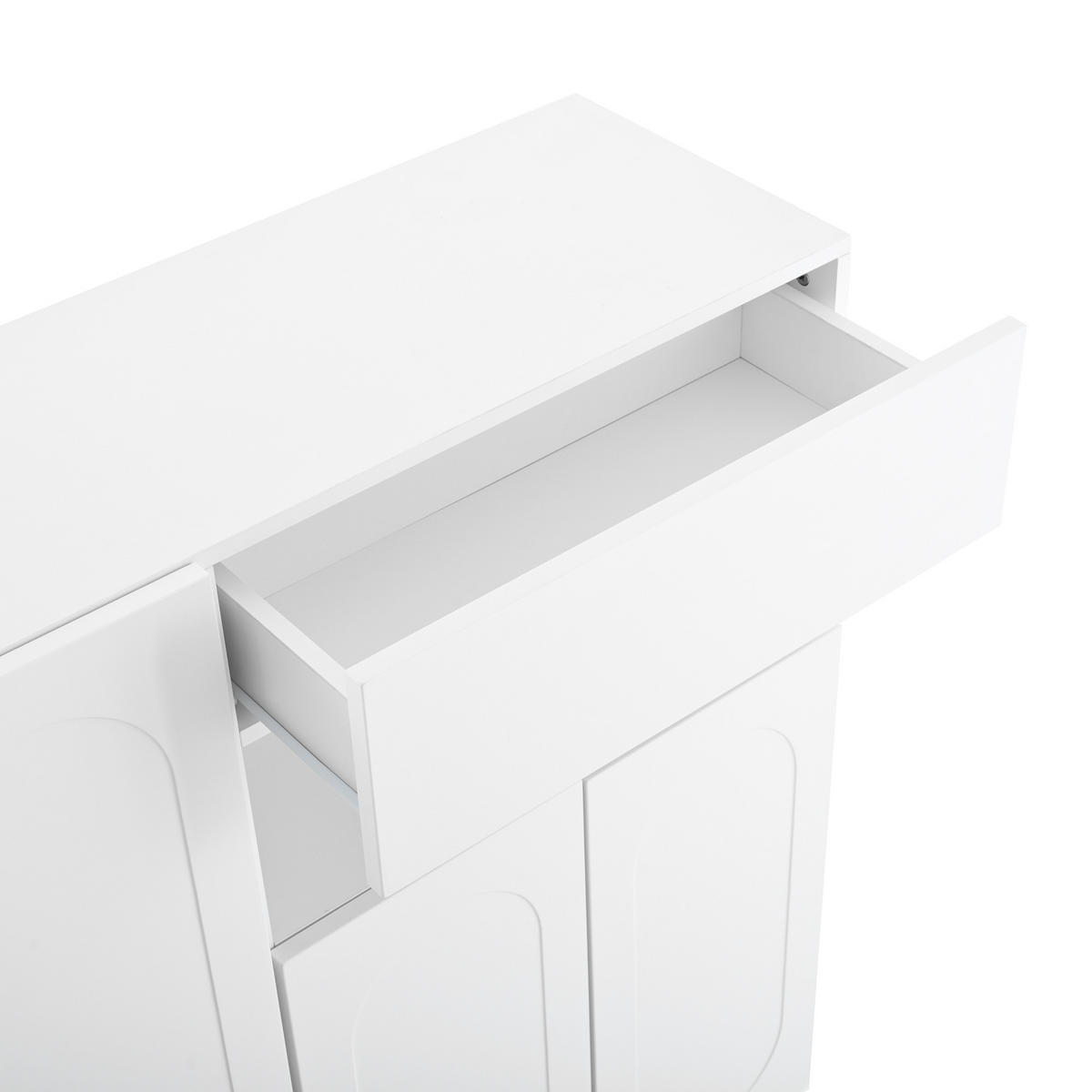 SCHUHSCHRANK 2-in-1 mit Sitzbank Weiß 130x35x110cm - Weiß, Holzwerkstoff (35/110/130cm) - FLIEKS