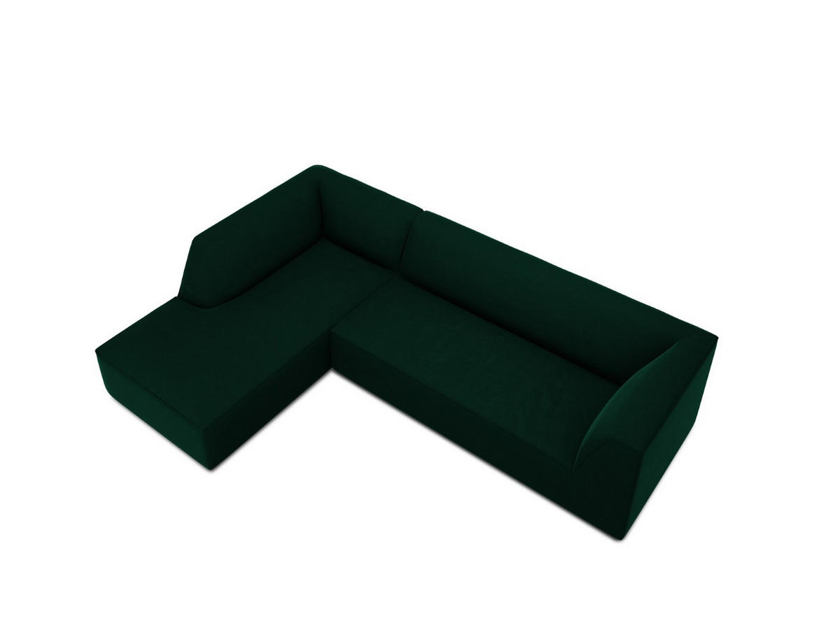 ECKSOFA links Ruby aus Samt flaschengrün 4 Sitzplätze - Grün, Textil (180/273cm) - Micadoni