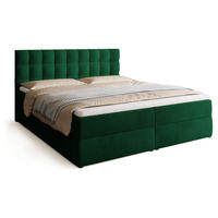 BOXBETT Detroit mit Topper 180/200 Grün - Grün, Holzwerkstoff/Textil (180/200cm) - Bromarkt