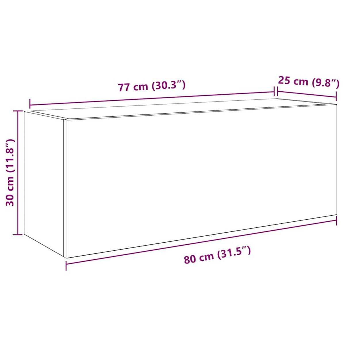 BAD-WANDSCHRANK Sonoma-Eiche 80/25/30 Cm Holzwerkstoff - Hellbraun, Holzwerkstoff (25/30/80cm) - vidaXL