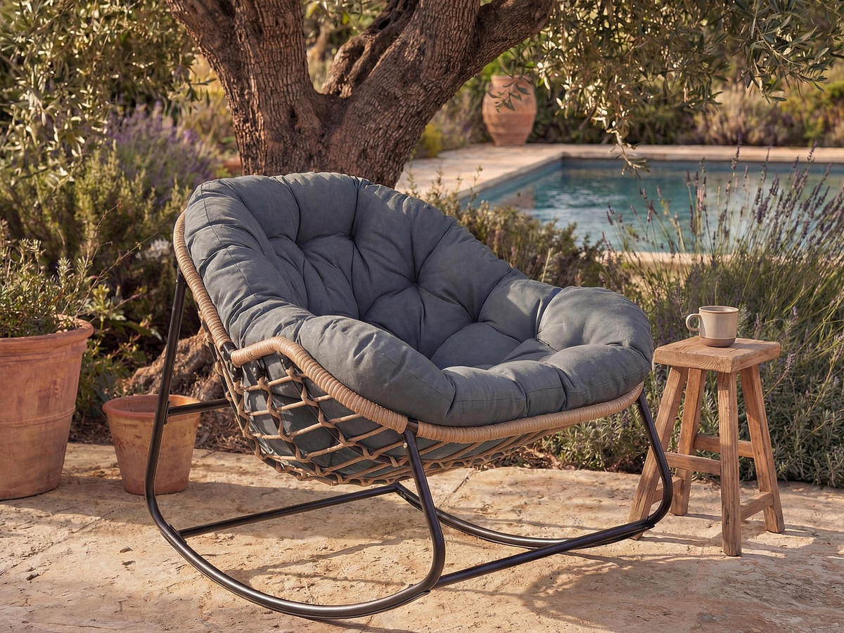 GARTENSESSEL - 1 Person - Metall - Anthrazitgrau - - Anthrazit, Metall (96/81/108.5cm) - Vente-Unique