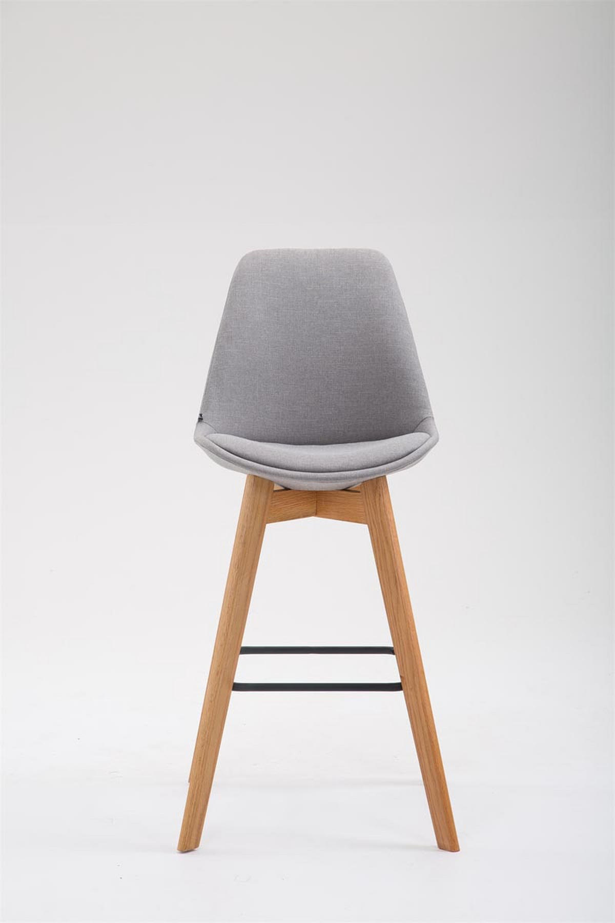 BARHOCKER Stoff grau - Eukalyptusholzfarben/Grau, Holz/Textil (48/112/56cm) - CLP