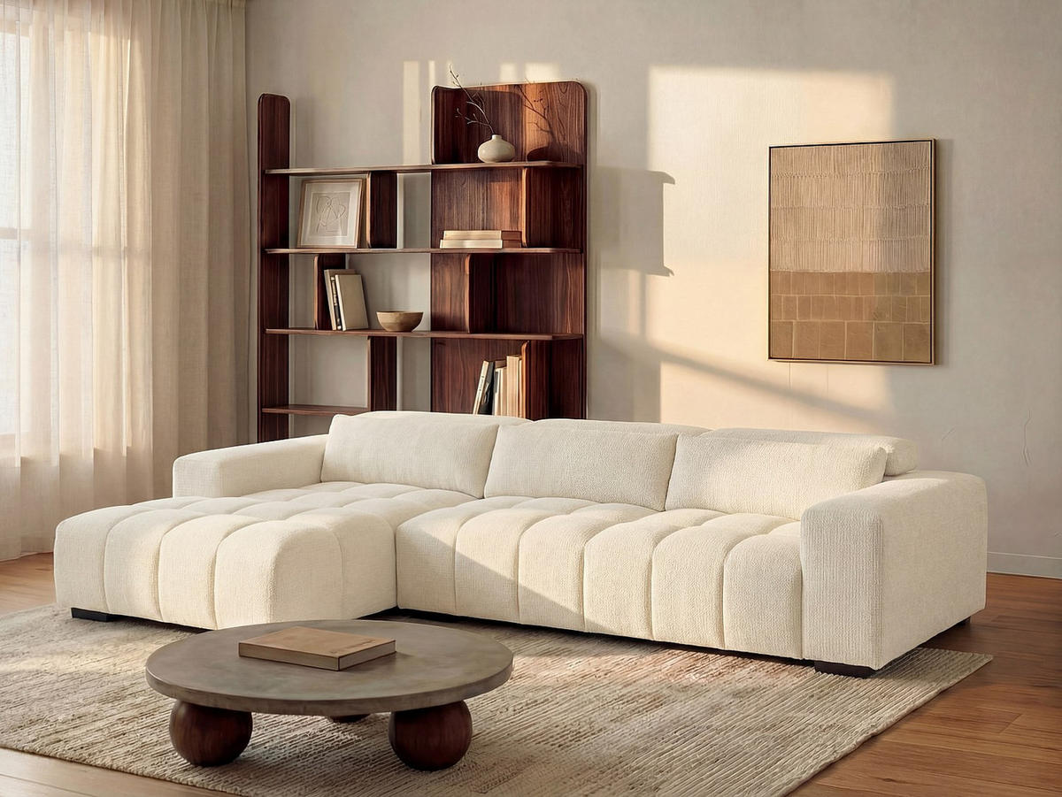 SOFA - 5 Personen - stoff - beige Loponza - Beige, Kunststoff/Textil (183/68/312cm) - Vente-Unique