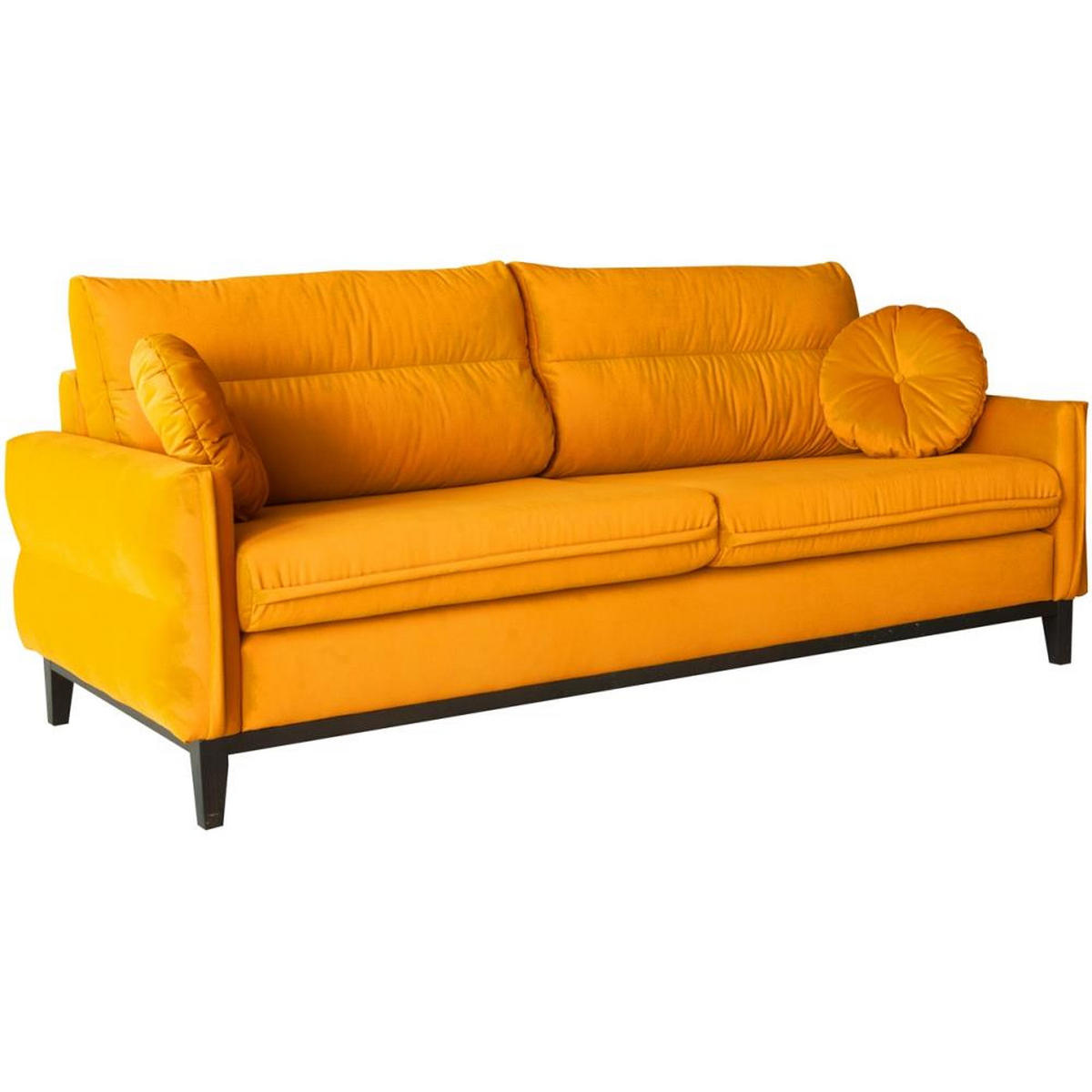 SOFA 2-SITZER Belweder Velours gelb - Wengefarben/Gelb, Holz/Textil (218/95/94cm) - Beautysofa