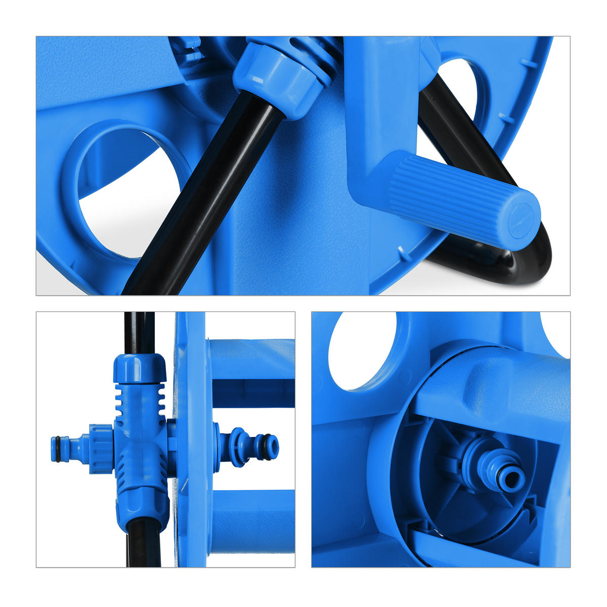 SCHLAUCHTROMMEL - Multicolor, Kunststoff/Metall (42/38/31cm) - Relaxdays