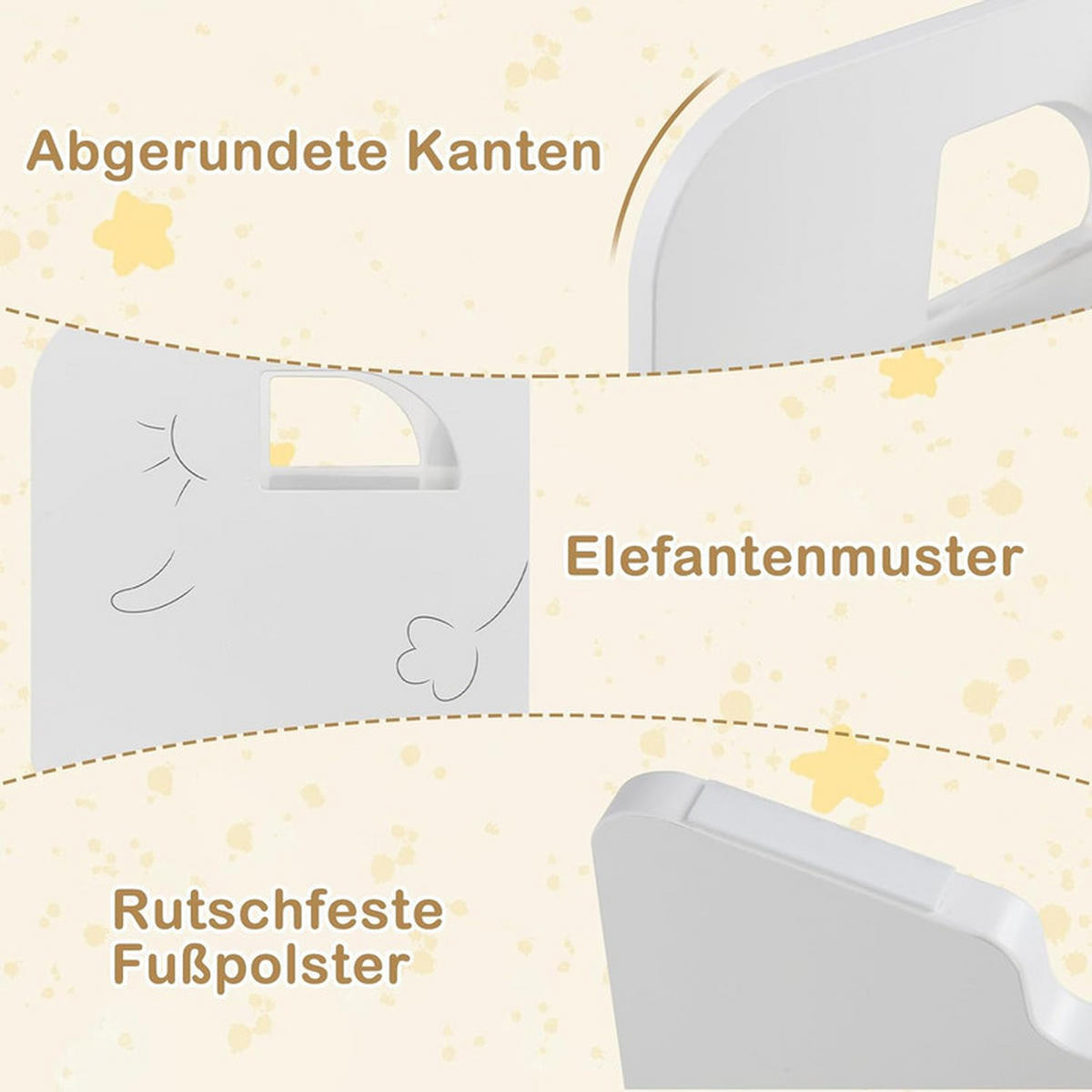 KINDERTISCH mit Stuhl weiß(3-tlg) - Weiß, Holzwerkstoff (62.5/40/48cm) - COSTWAY