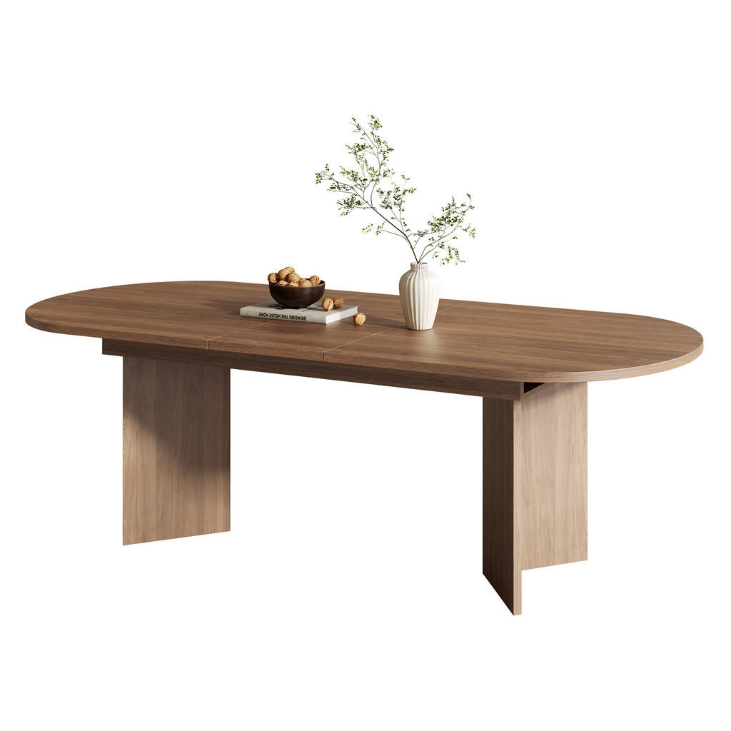 Modfu JÍDELNÍ stůl z MDF 200x90x75 cm ořechový rozkládací se zaoblenými rohy a zesílenou deskou