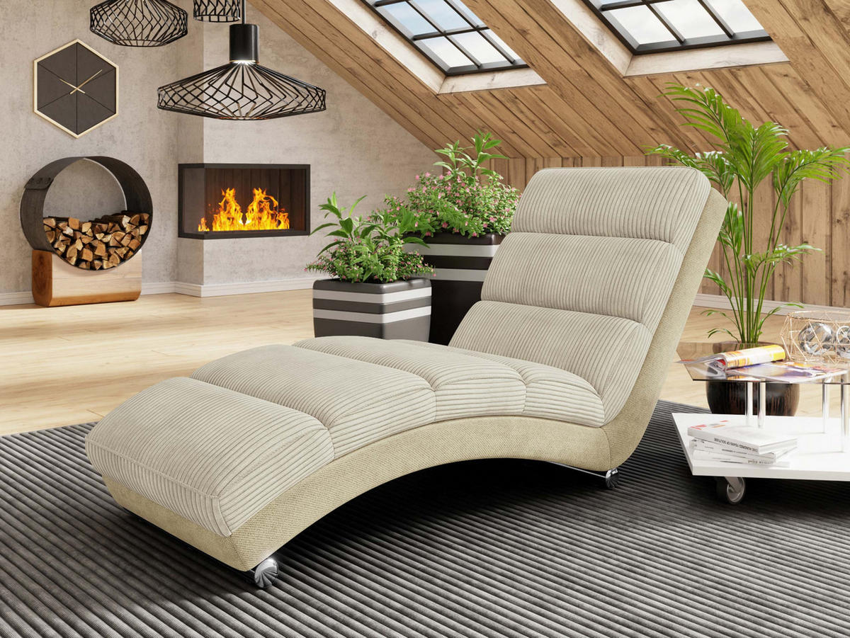 SESSEL Holiday Cord - Chromfarben/Beige, Holz (62/84/180cm) - MIRJAN24