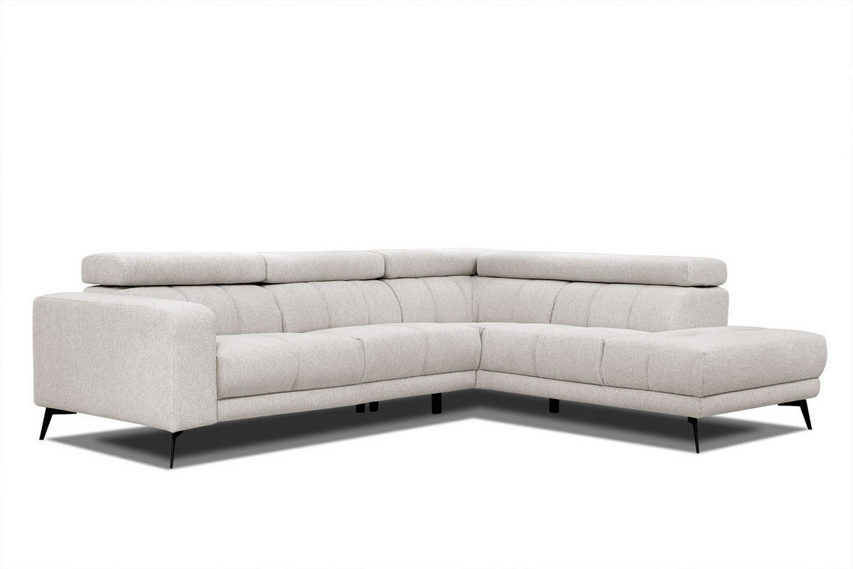 ECKSOFA MORELLO 5-Sitzer, creme - Anthrazit/Schwarz, Holzwerkstoff/Textil (287/228cm) - Courtois Laville
