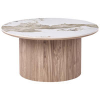 COUCHTISCH Braun Dora - Braun/Weiß, Keramik (80/80/40cm) - Beliani