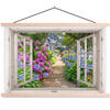POSTER Hortensie - Durchsichtig - Blumen - Sommer - Lila - Weg 90x60 cm - Lila, Textil (90/60/0.15cm) - MuchoWow
