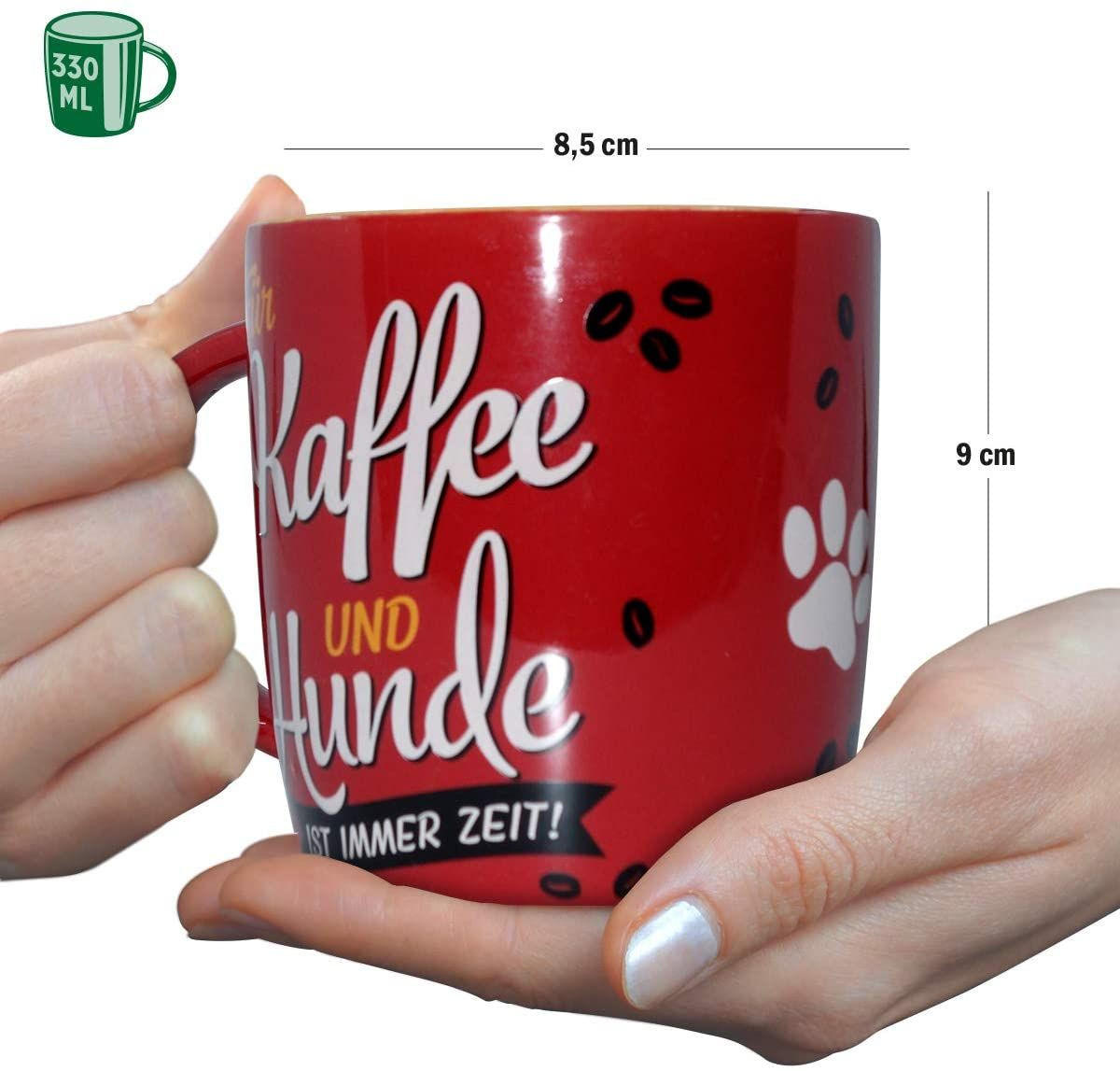 KAFFEETASSE 330 ml PfotenSchild Kaffee & Hunde - Multicolor, Keramik (0.33L) - Nostalgic-Art