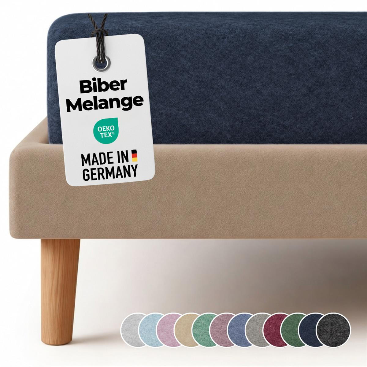BIBER-SPANNBETTLAKEN 90x200 - 100x200 cm Made in Germany! Warme Winter Flanell Bettlaken aus 100% Baumwolle, Spannbetttuch Marine - Dunkelblau, Textil (90/200cm) - Carpe Sonno