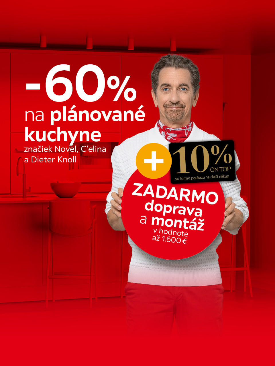 zľava 60 % na plánované kuchyne