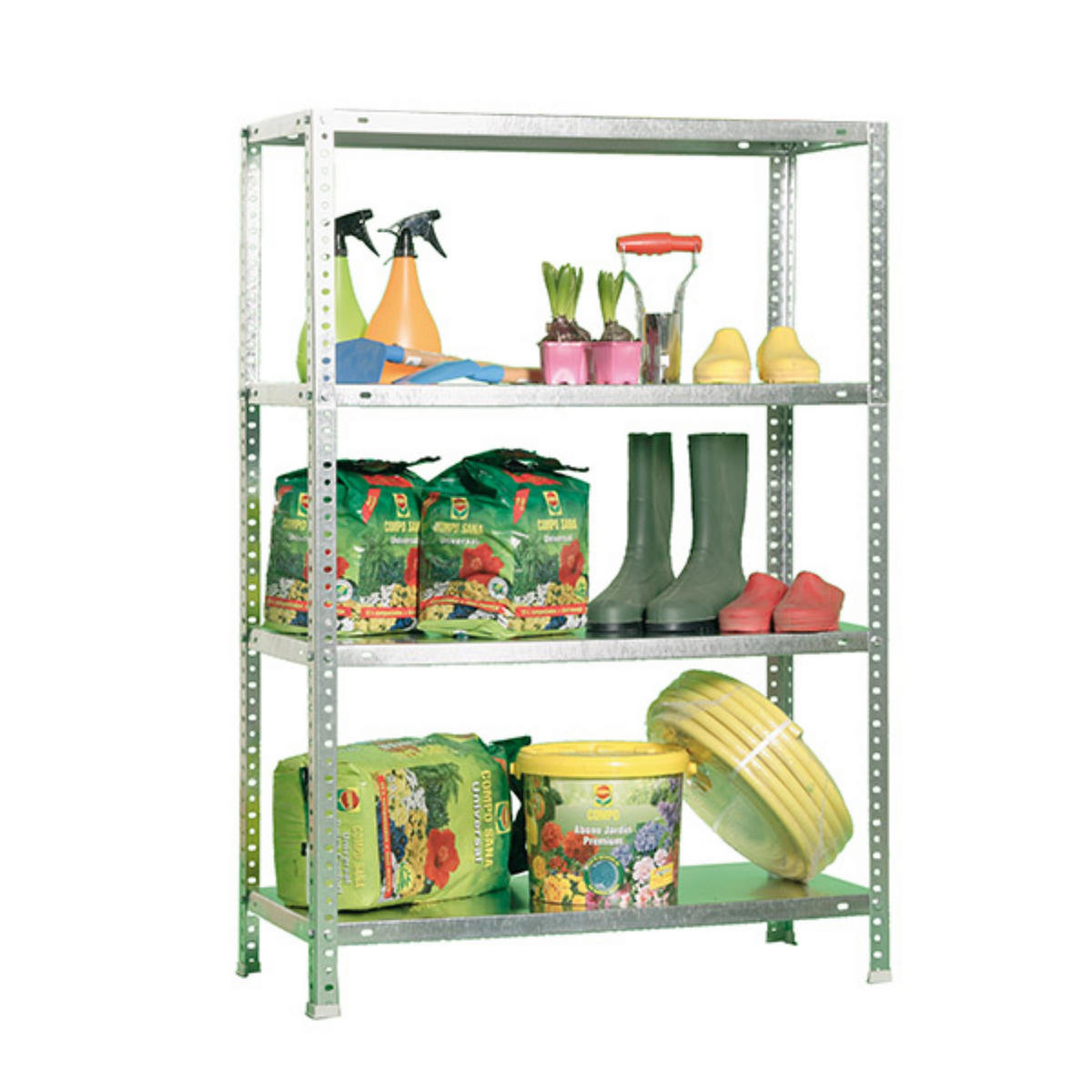 SCHRAUBREGAL PANDA MID | HxBxT 150x90x40cm | Fachlast 75kg | Verzinkt - Silberfarben, Metall (90/150/40cm) - PROREGAL