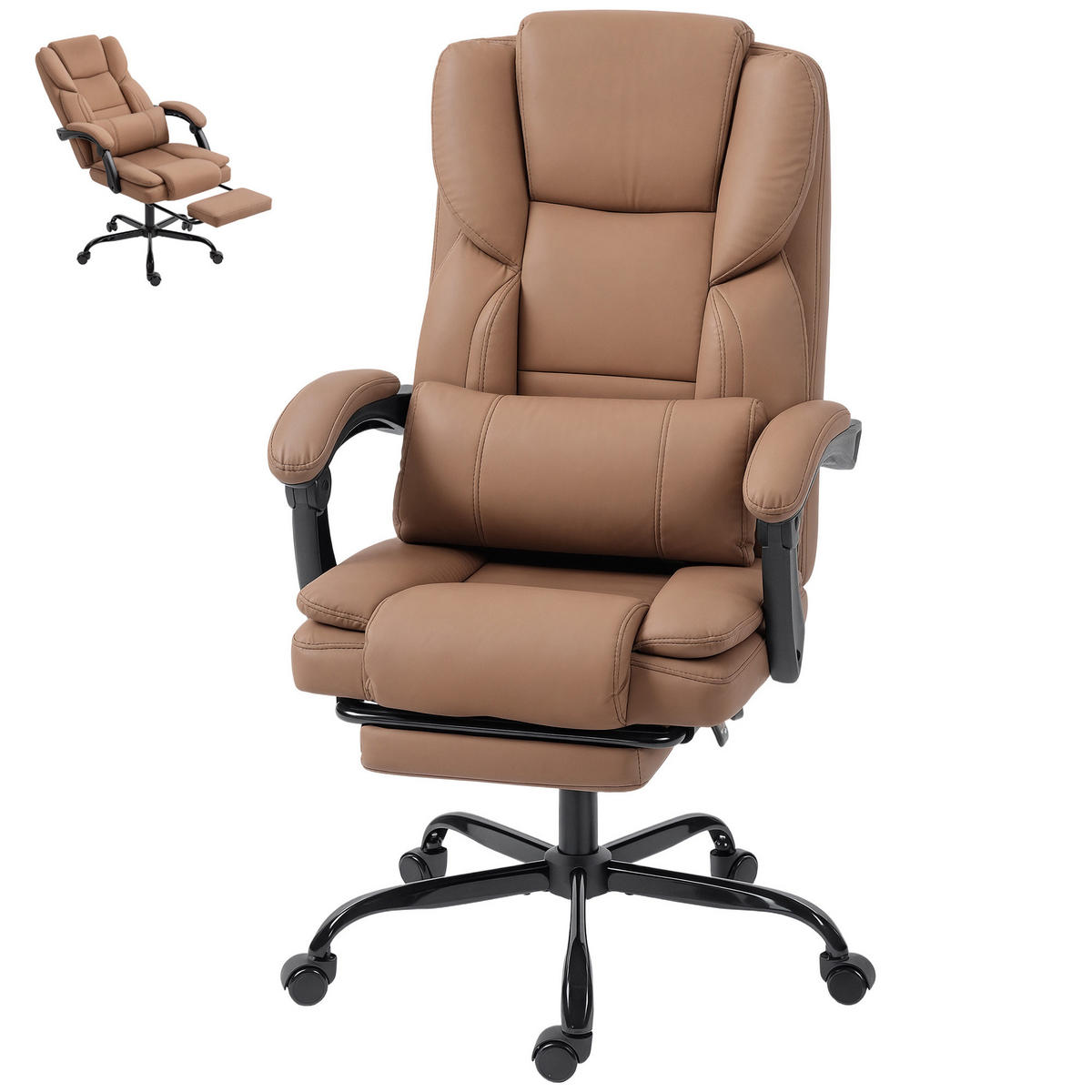 BÜROSTUHL Braun 67.0/65.0/119.0 cm - Braun, Leder (65/119/67cm)