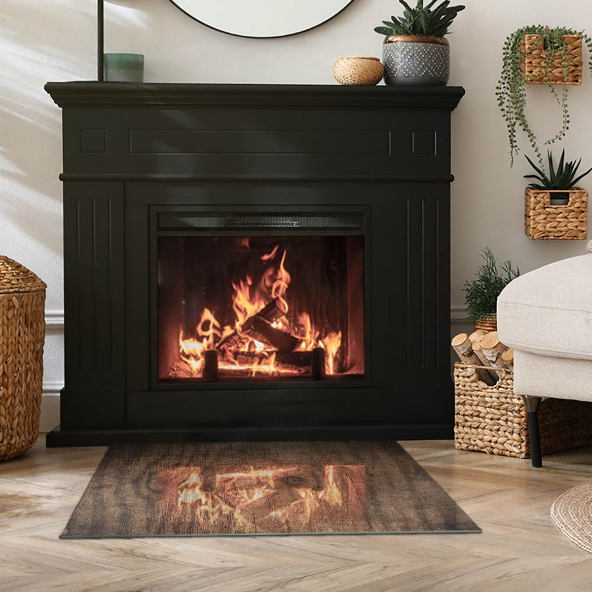 GLASPLATTE für Kamin 80x60 cm Braun - Braun, Glas (80/60/0.4cm) - ArtPrintCave