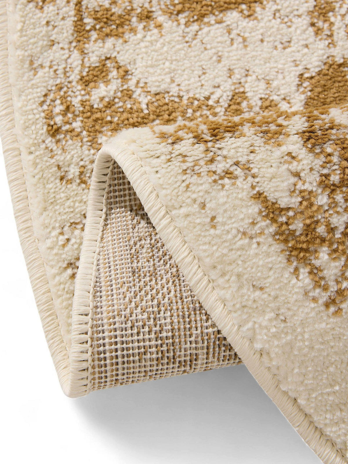 VINTAGE-TEPPICH Suki ø 120 cm rund - Gelb/Creme, Kunststoff (120/120cm) - benuta