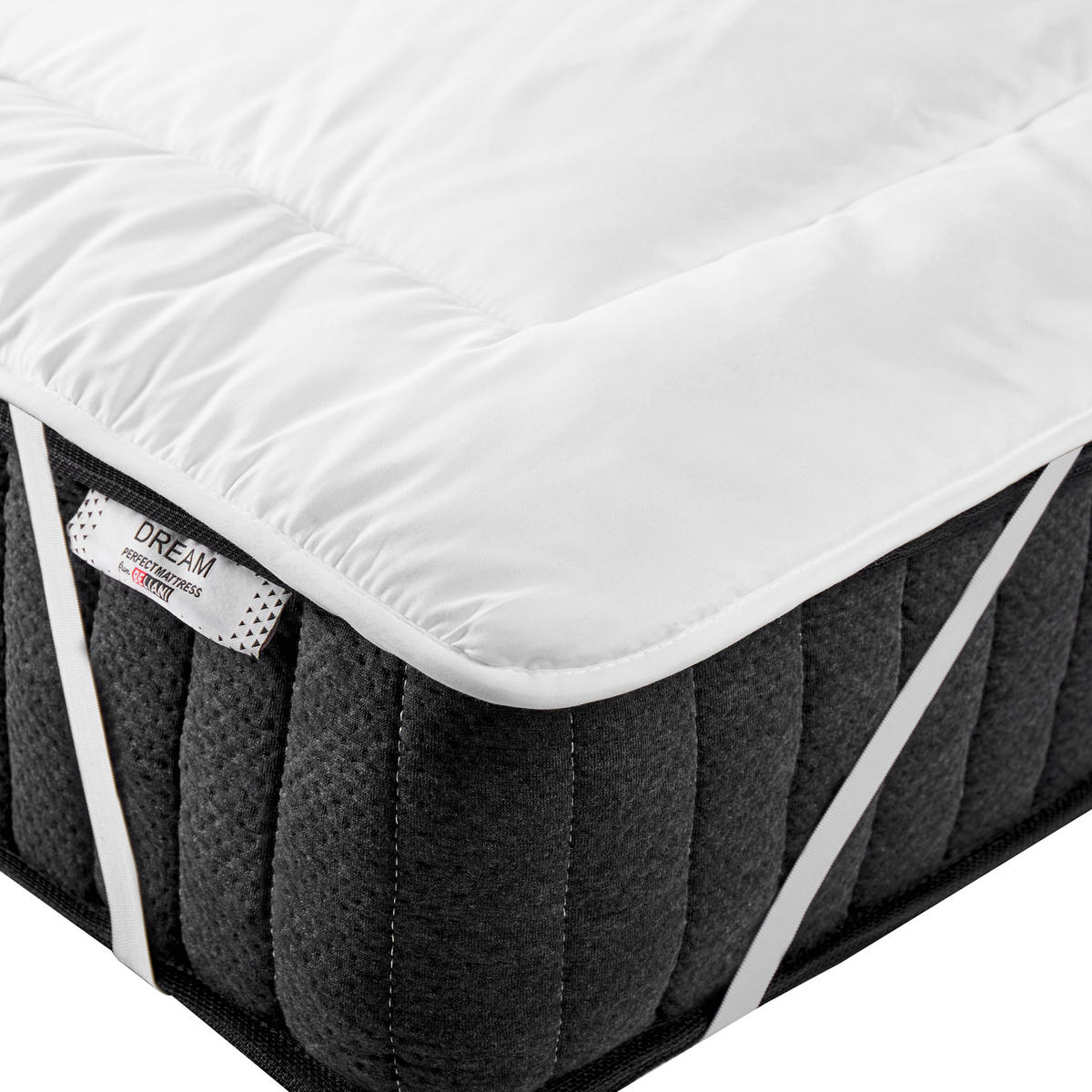MATRATZENTOPPER 90/200 cm Aizkorri - Weiß, Textil (90/200cm) - Beliani