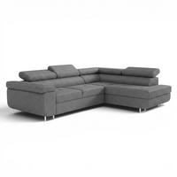 ECKSOFA Jade Mit Schlaffunktion - Dunkelgrau, Holzwerkstoff/Textil (275/202cm) - Fun Möbel