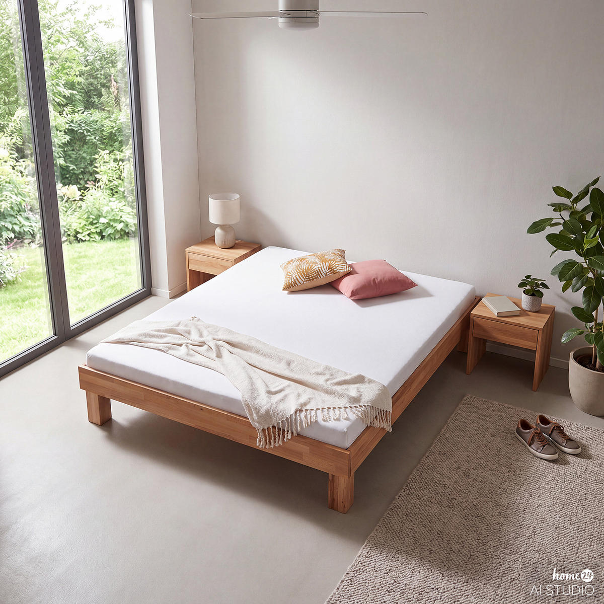 BETT - Massivholz - Kernbuche, Holz (160/200cm) - home24