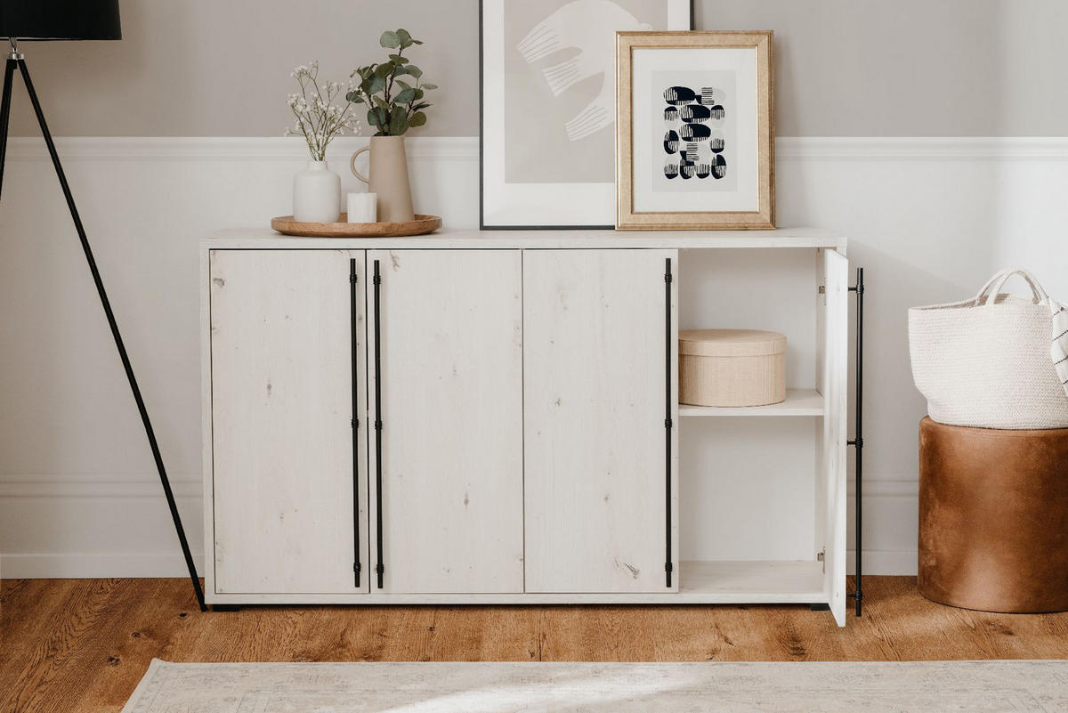 SIDEBOARD Almo 39/146/85 cm - Weiß, Holzwerkstoff (146/85/39cm) - Finori GmbH