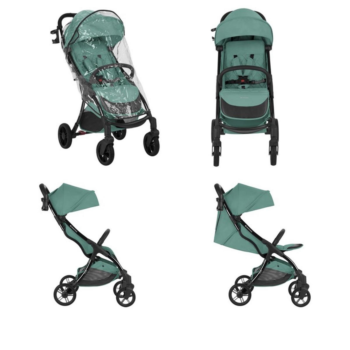 BUGGY Cloe bis 22 kg dunkelgrün Aluminiumrahmen faltbar Getränkehalter - Grün, Metall (72/43/102cm) - Kikka boo