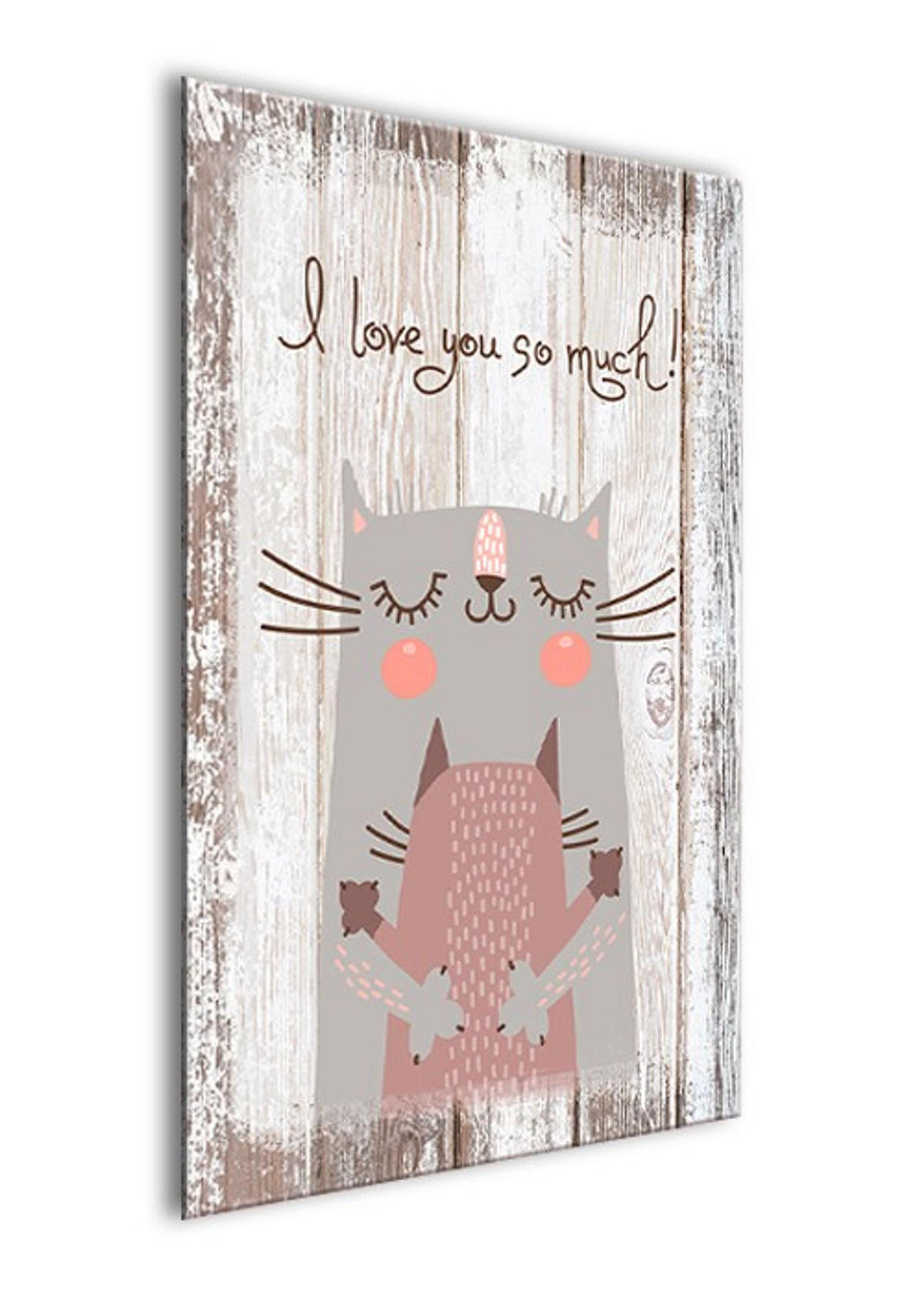 BILD 20x30 cm Spruch Liebe Katze - Beige, Holzwerkstoff (20/30/2cm) - artissimo