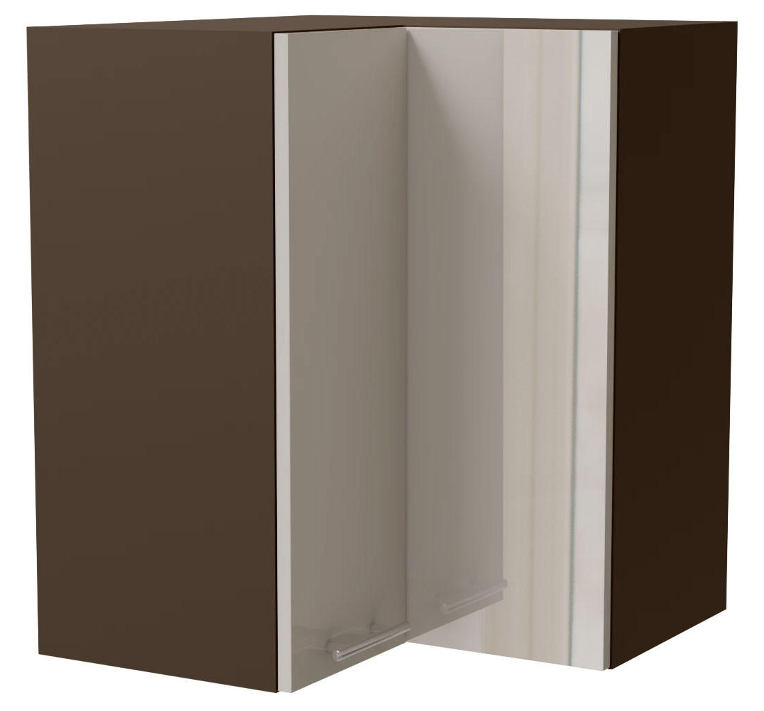 ECKHÄNGESCHRANK Brerra W12/60 Lava / RAL 9001 creme Hochglanz 60 / 60 / 72cm - Dunkelgrau/Creme, Holz/Holzwerkstoff (60/72/60cm) - Feldmann-Wohnen