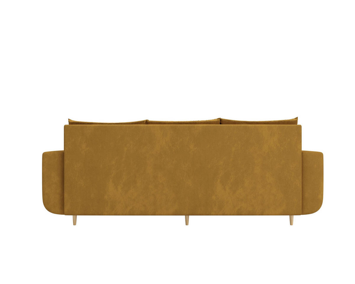 SOFA DELFIN mit Schlaffunktion ITAKA 33 Sofa mit Stauraum - Currygelb, Textil (90/88/240cm) - Bedante