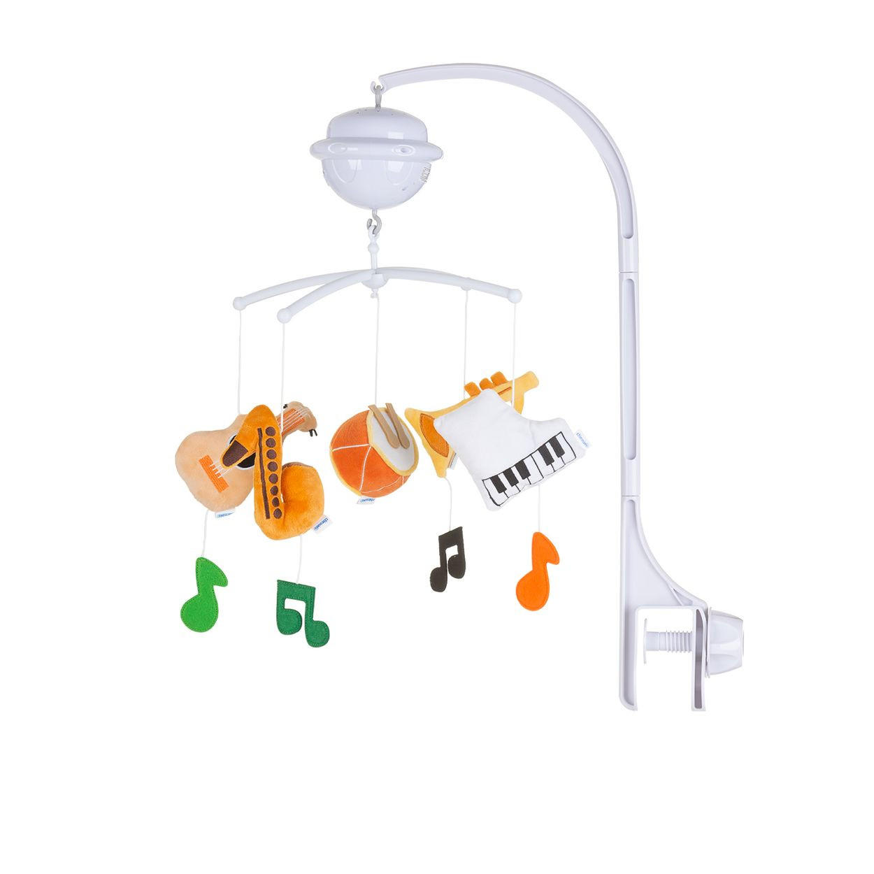 MUSIKMOBILE MILD023 orange Bluetooth-Funktion, Projektor, Plüschfiguren, Universalklemme - Orange, Kunststoff (32/61/55cm) - Chipolino